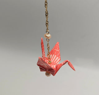 Origami Cane Earrings / Red White