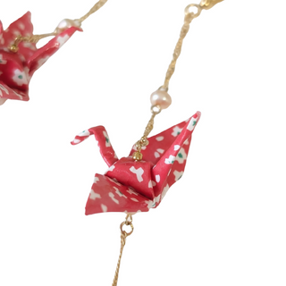 Origami Cane Earrings / Red White