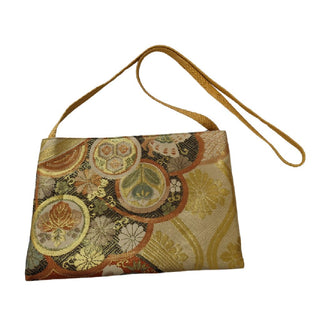 Silk Vintage Japanese Kimono Bag/ Gold Orange / Cross Body