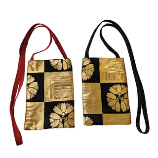 Silk Vintage Japanese Kimono Bag/Cross Body/Black Gold