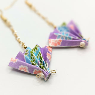 Japanese Origami Earrings / Purple Fun