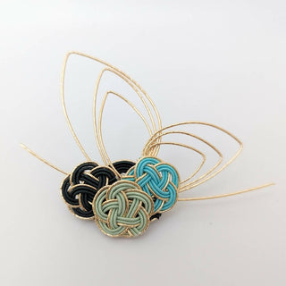 Mizuhiki Butterfly Brooch | Green Emerald Green | niji