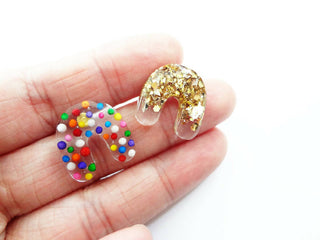 Mini Resin Earrings | Gold Glitter Earrings | niji